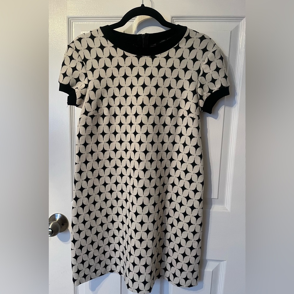 Zara Black & White Patterned Dress